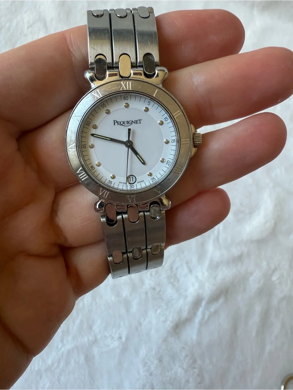 Vintage Pequignet Moorea Ref. 8816 313 Swiss quartz wristwatch, circa 1990s.